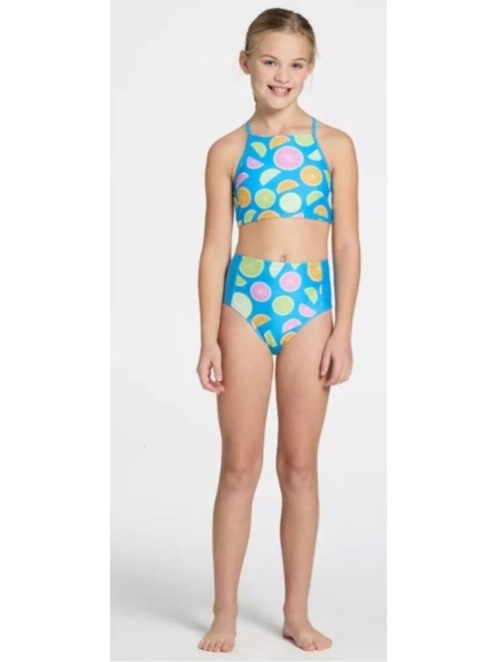 DSG Bikini Strappy Halter Top Size Girls Medium High Waisted Main Squeeze NWT $4